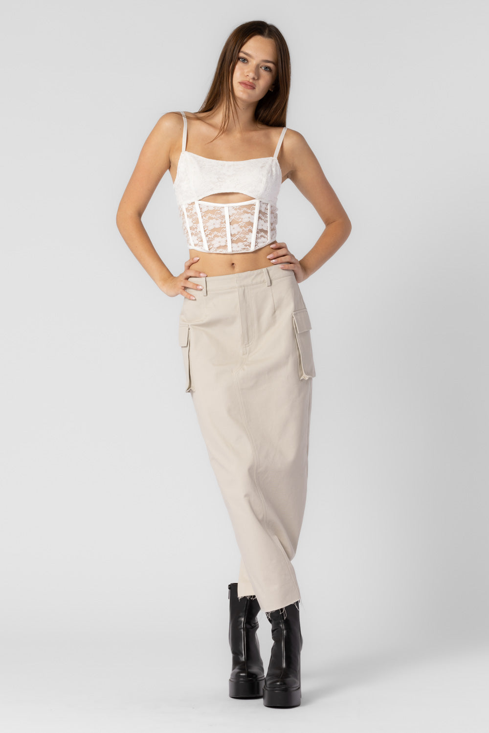 Emma Cargo Midi Skirt